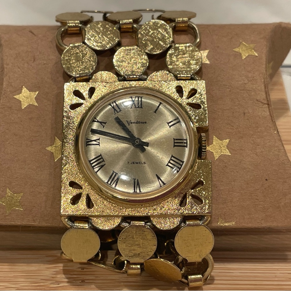 Vendome Vintage Gold Art Deco Bracelet Watch | Decorative or Parts Only